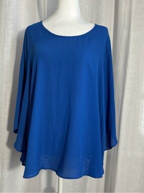 Women's Scoop Neck Flow Tunic in Royal Blue